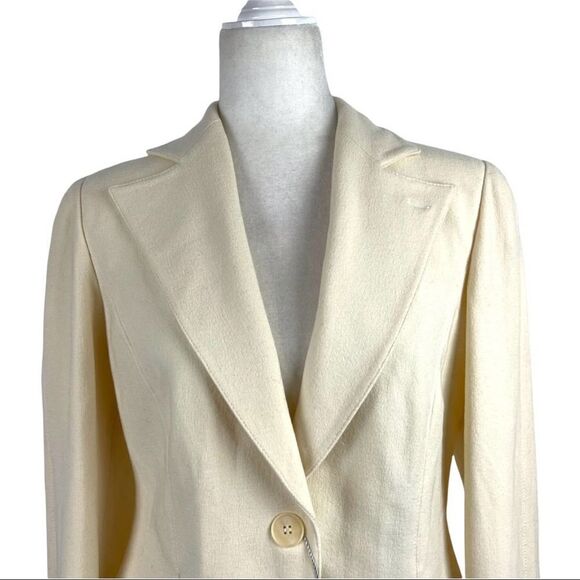 New Emporio Armani Single-breasted Fitted High/low Peplum Blazer Size 12 - Picture 2 of 15